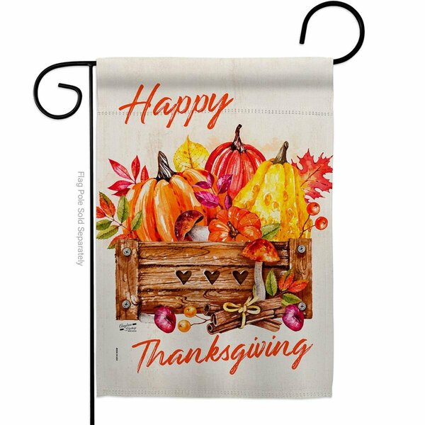 Patio Trasero 13 x 18.5 in. Thanksgiving Pumpkin Garden Flag with Fall Double-Sided Decorative Vertical Flags PA3898606